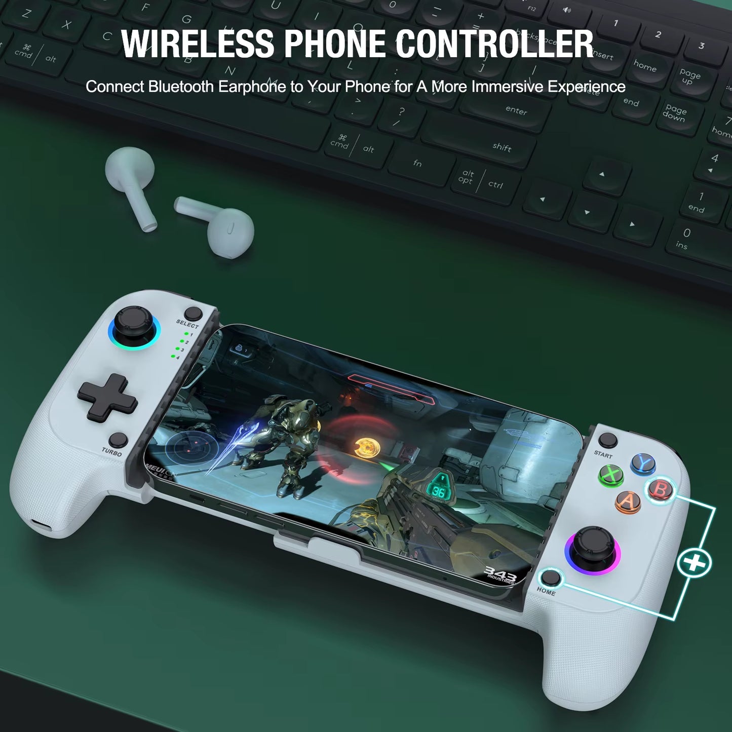 BEBONCOOL MC101 Gamepad Telescopic for Apple IOS Android PUBG COD Stretch Wireless Bluetooth Phone Game Controller Joystick